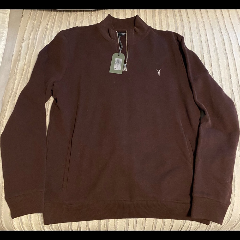 AllSaints Raven Half Zip Funnel